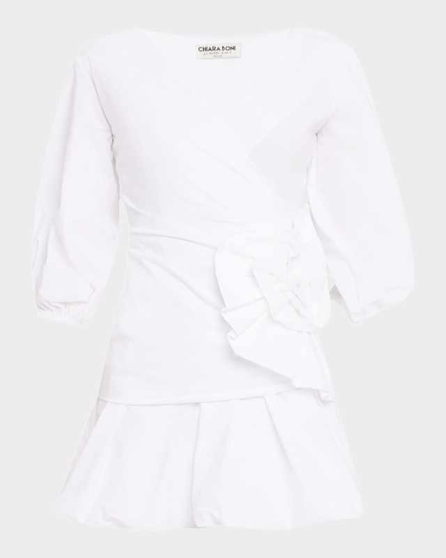 Flower Ruffle Bubble Mini Dress